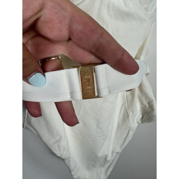 ONIA x WEWOREWHAT WHITE DANIELLE BELTED ONE PIECE SWIMSUIT SZ XS NWT - Picture 5 of 15